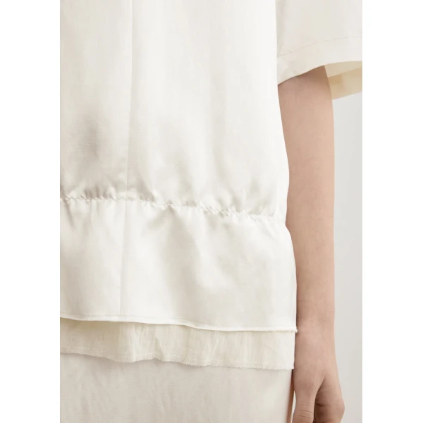 Totême V-neck satin pullover in White - Tops - Scandinavian Minimalist Luxury at Coveti