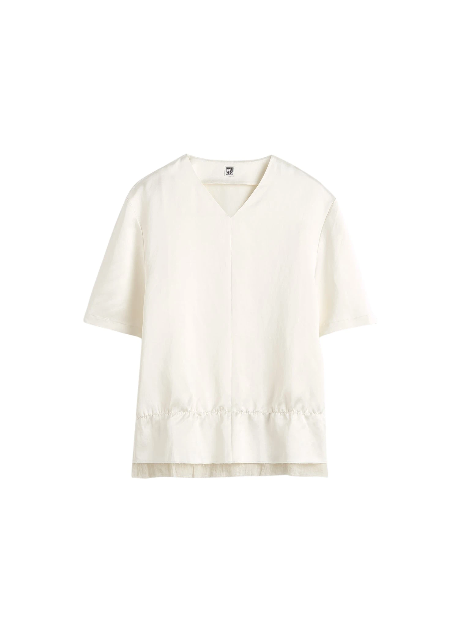 Toteme-V-neck-satin-pullover-in-White12730_nobg Totême V-neck satin pullover in White - Tops - Scandinavian Minimalist Luxury at Coveti