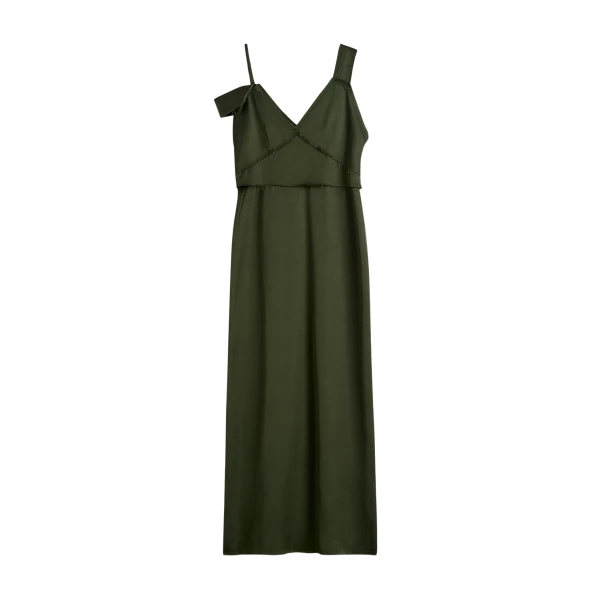 Toteme V-neck slip dress in Bottle green