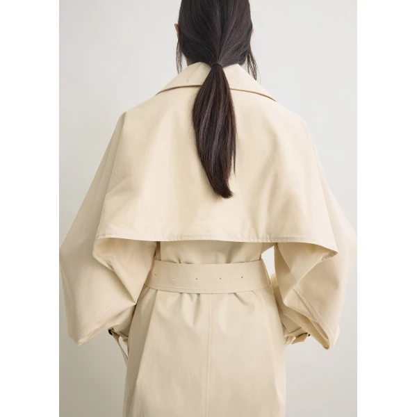 Totême Washed cotton trench in Stone - Coats - Scandinavian Minimalist Luxury at Coveti