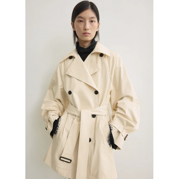 Totême Washed cotton trench in Stone - Coats - Scandinavian Minimalist Luxury at Coveti