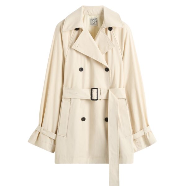 Totême Washed cotton trench in Stone - Coats - Scandinavian Minimalist Luxury at Coveti