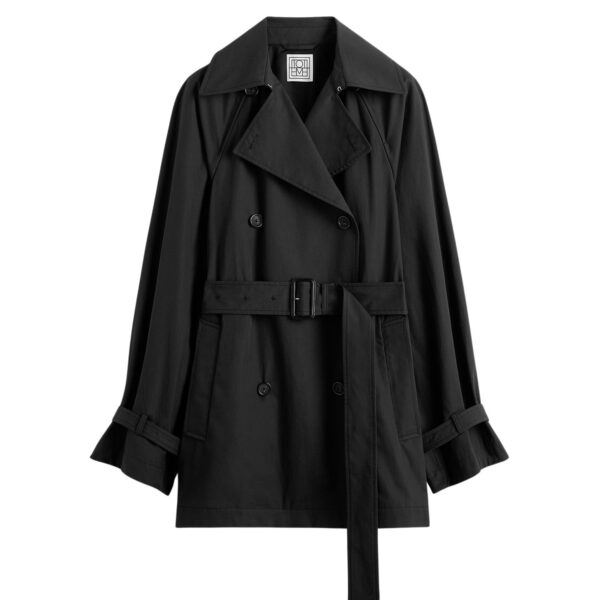Totême Washed cotton trench in Washed black - Coats - Scandinavian Minimalist Luxury at Coveti