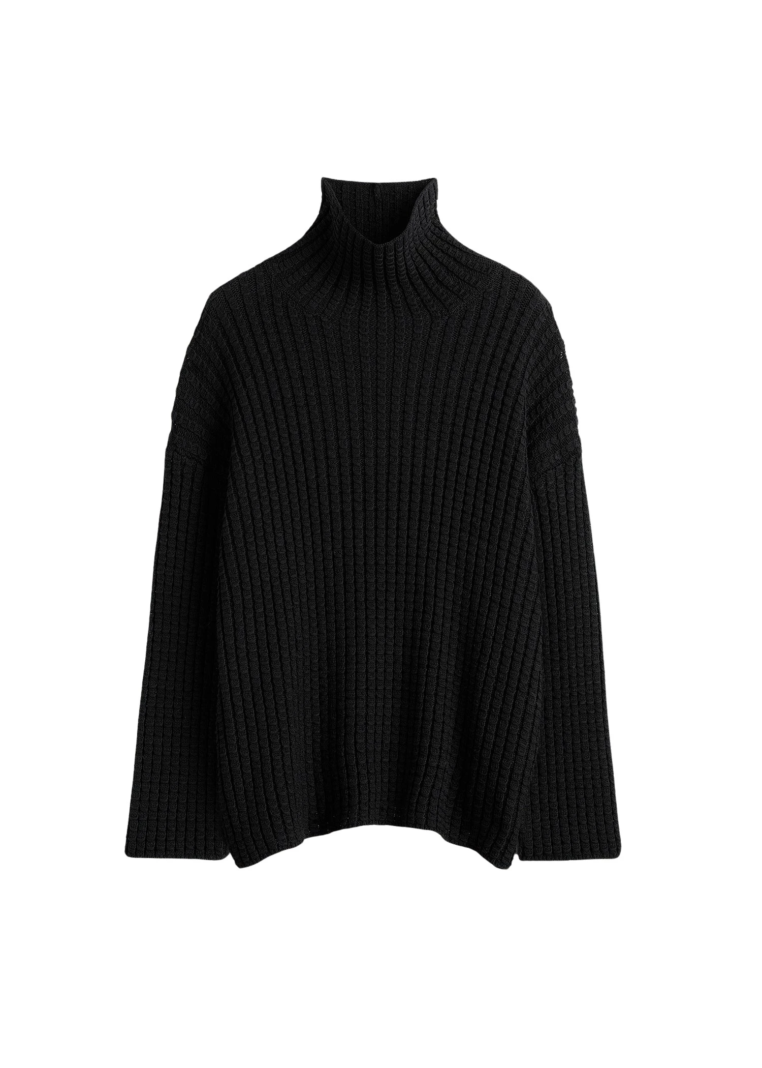 Toteme-Whipstitch-knit-in-Black30045_nobg Totême Whipstitch knit in Black - Knitwear - Scandinavian Minimalist Luxury at Coveti