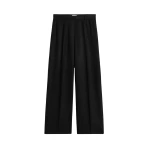 Totême Wide flannel trousers in Black - Pants - Scandinavian Minimalist Luxury at Coveti