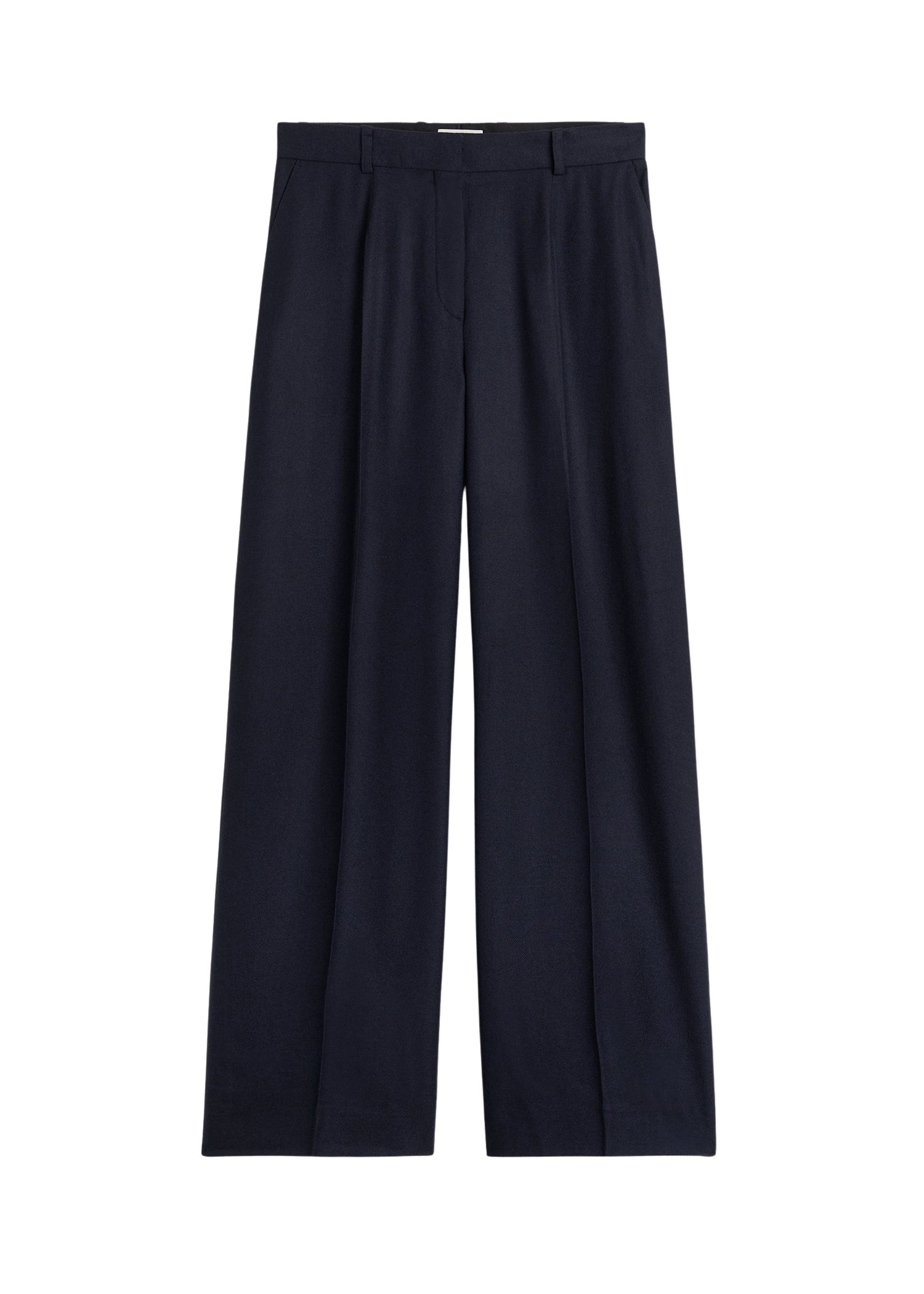 Totême Wide flannel trousers in Navy - Pants - Scandinavian Minimalist Luxury at Coveti
