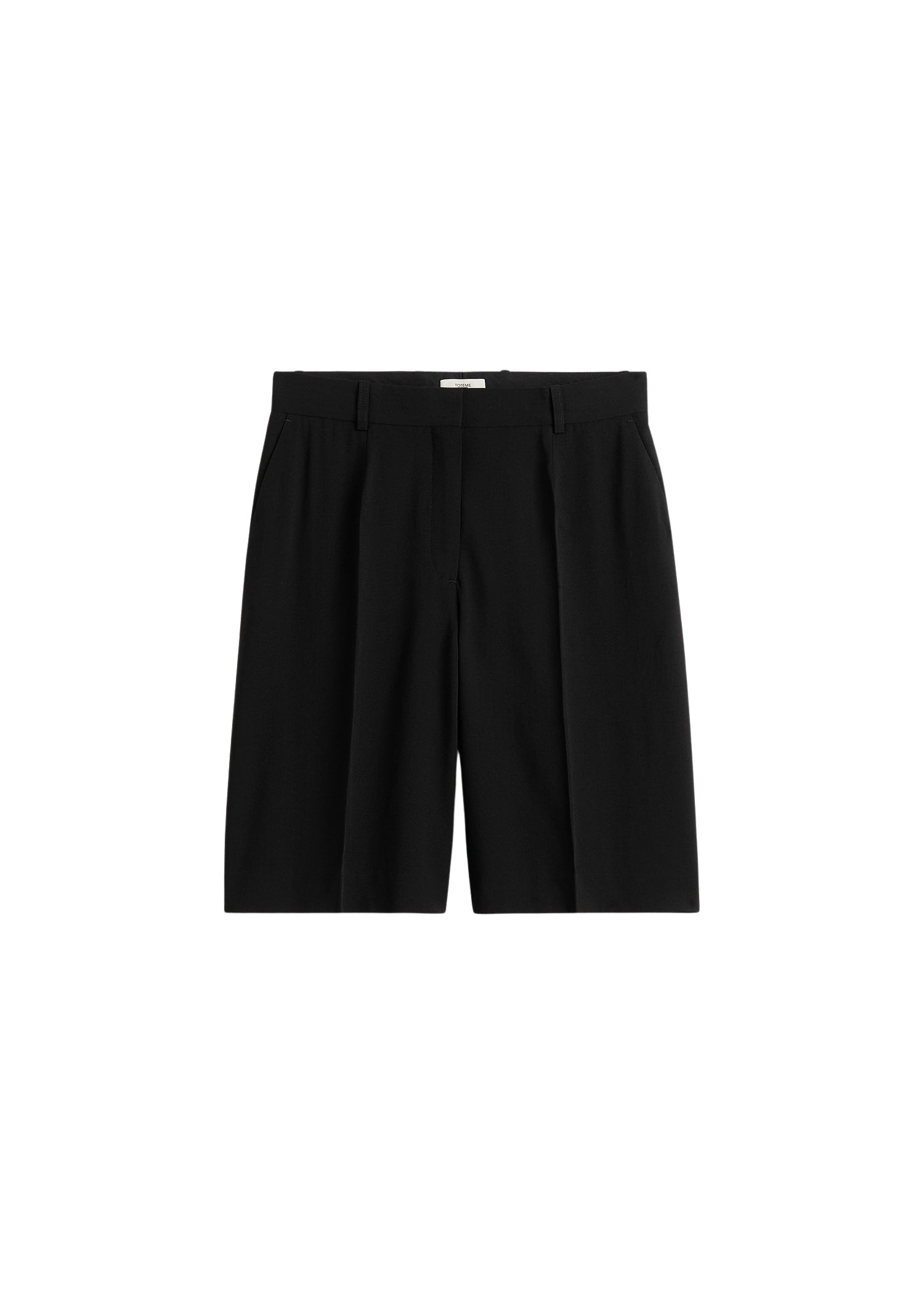 Totême Wide fluid shorts in Black - Shorts - Scandinavian Minimalist Luxury at Coveti
