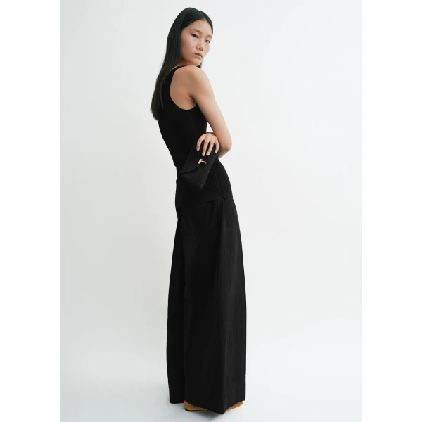 Totême Wide summer trousers in Black - Pants - Scandinavian Minimalist Luxury at Coveti