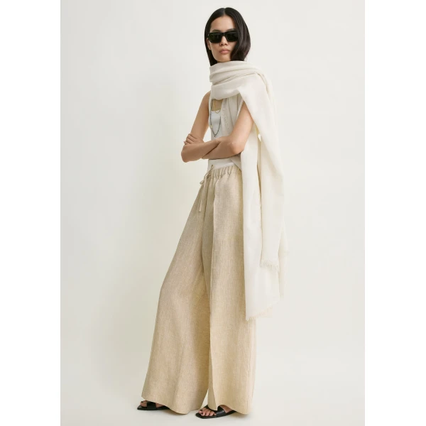 Totême Wide summer trousers in Natural - Pants - Scandinavian Minimalist Luxury at Coveti