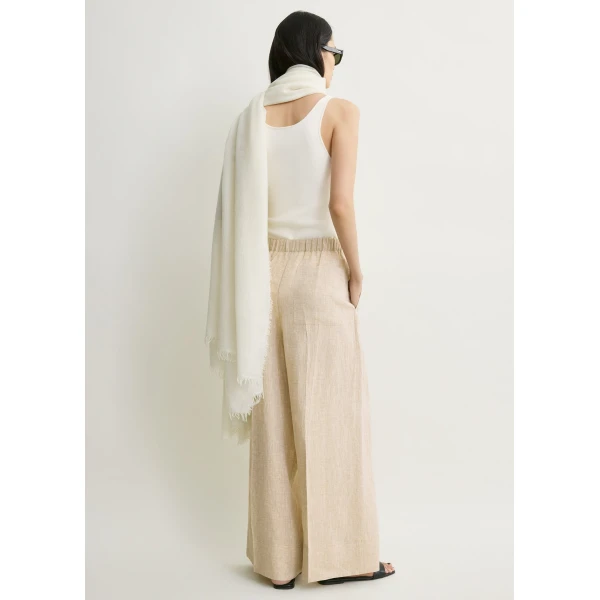 Totême Wide summer trousers in Natural - Pants - Scandinavian Minimalist Luxury at Coveti