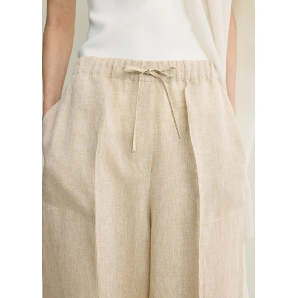 Totême Wide summer trousers in Natural - Pants - Scandinavian Minimalist Luxury at Coveti