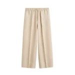 Totême Wide summer trousers in Natural - Pants - Scandinavian Minimalist Luxury at Coveti
