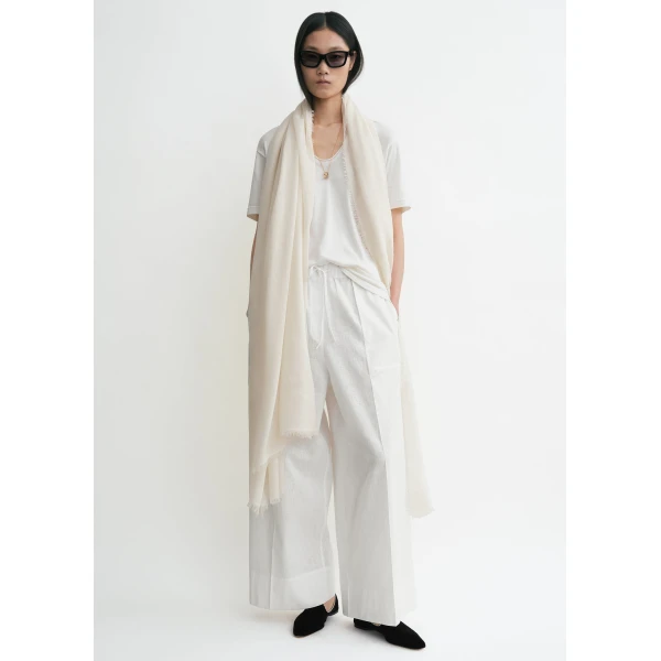 Totême Wide summer trousers in White - Pants - Scandinavian Minimalist Luxury at Coveti