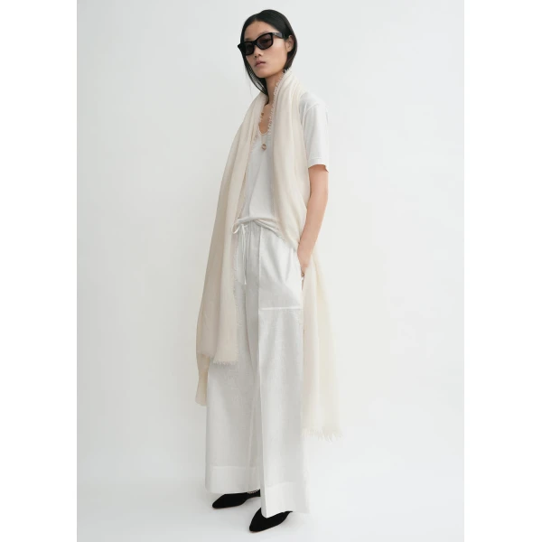 Totême Wide summer trousers in White - Pants - Scandinavian Minimalist Luxury at Coveti
