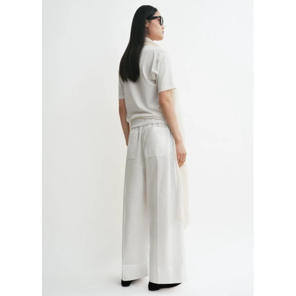 Totême Wide summer trousers in White - Pants - Scandinavian Minimalist Luxury at Coveti