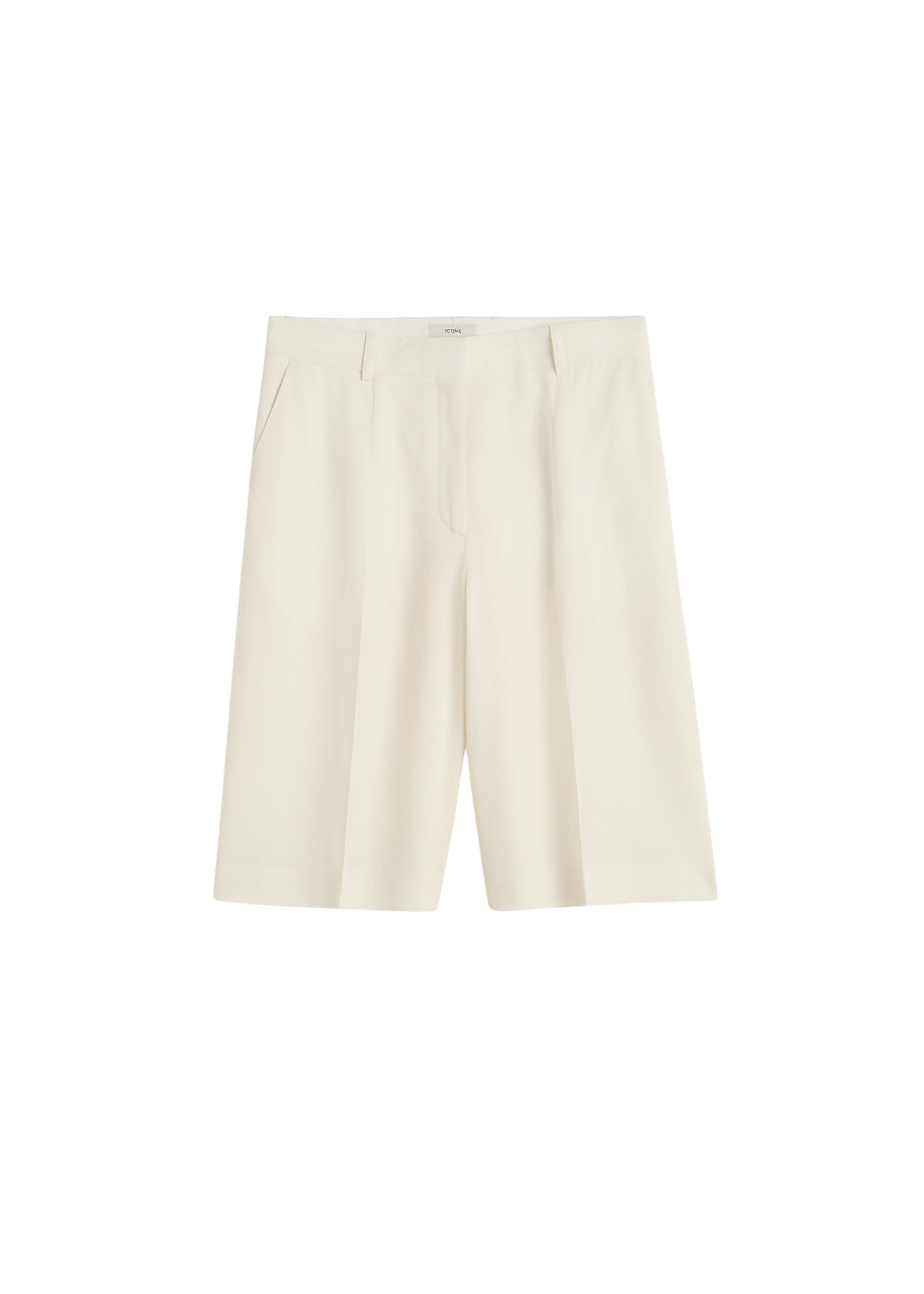 Totême Wide tailored shorts in Ecru - Shorts - Scandinavian Minimalist Luxury at Coveti