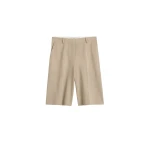 Totême Wide tailored shorts in Overcast beige - Shorts - Scandinavian Minimalist Luxury at Coveti