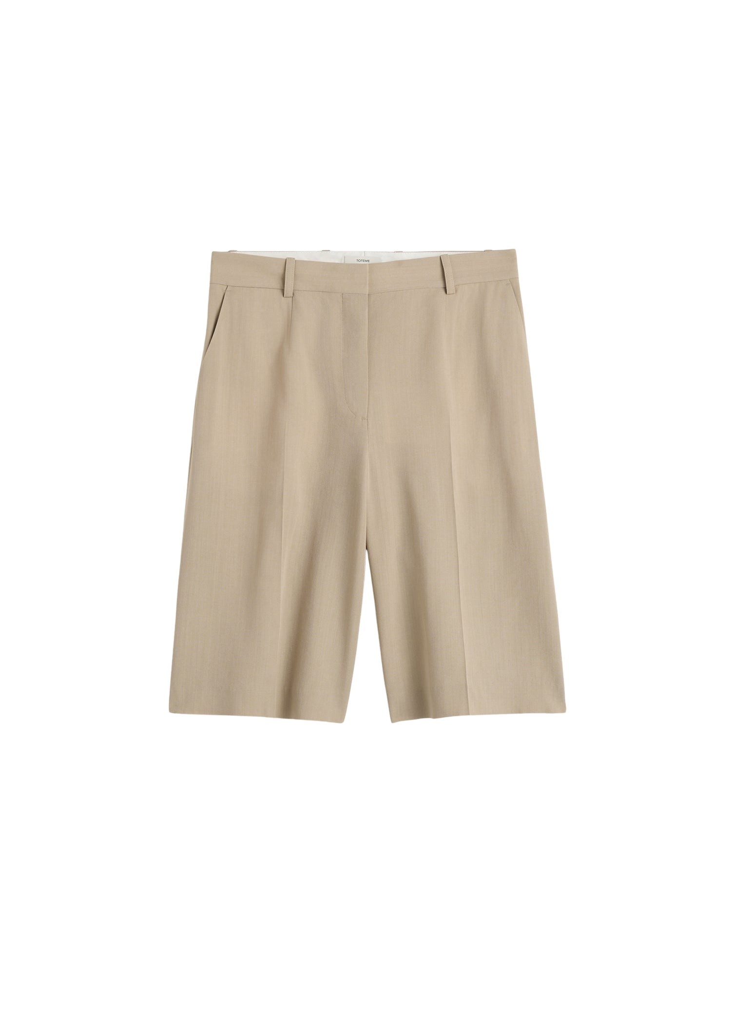 Totême Wide tailored shorts in Overcast beige - Shorts - Scandinavian Minimalist Luxury at Coveti