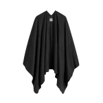 Totême Winter flannel cape charcoal in Charcoal melange - Coats - Scandinavian Minimalist Luxury at Coveti