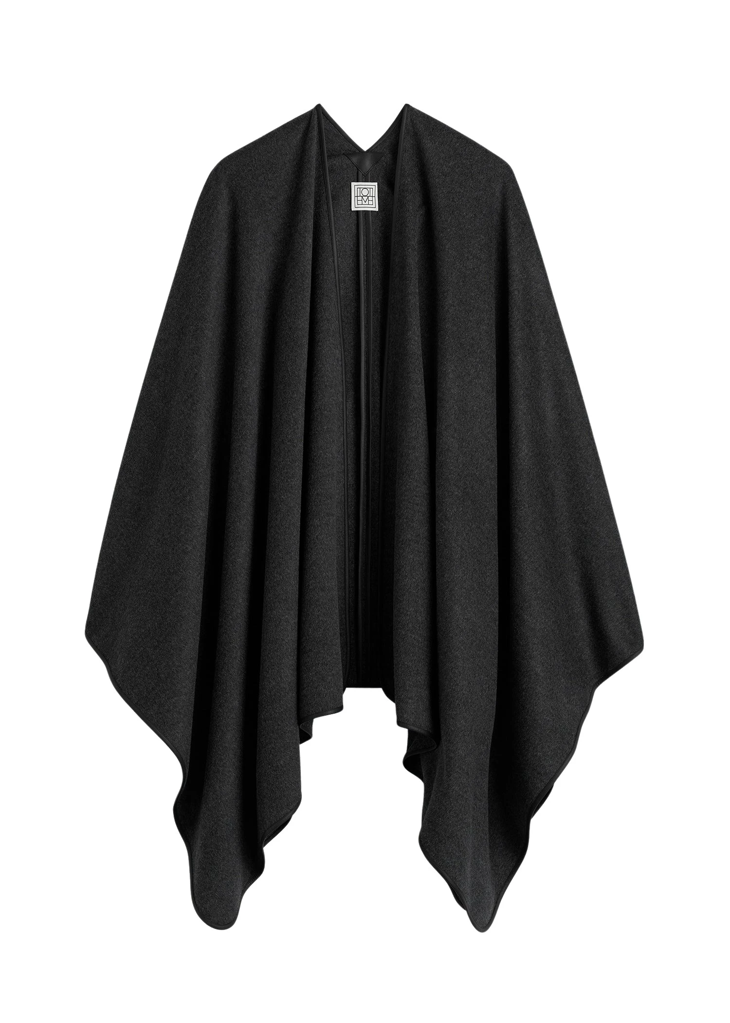 Toteme-Winter-flannel-cape-charcoal-in-Charcoal-melange29318_nobg Totême Winter flannel cape charcoal in Charcoal melange - Coats - Scandinavian Minimalist Luxury at Coveti
