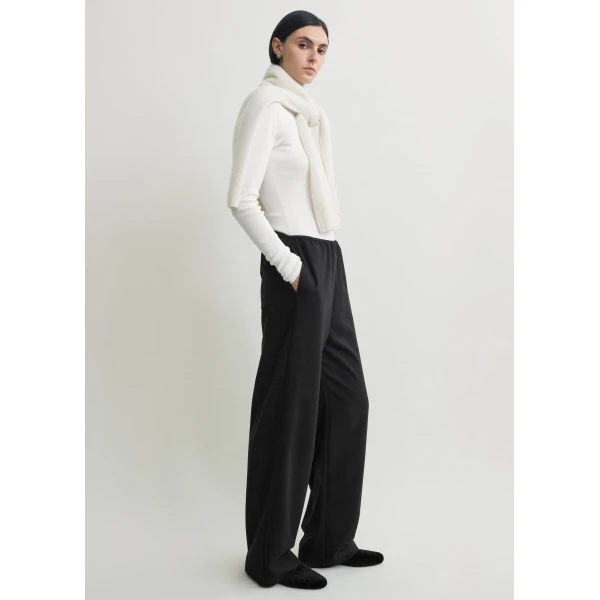 Totême Winter pj bottoms in Black - Pants - Scandinavian Minimalist Luxury at Coveti
