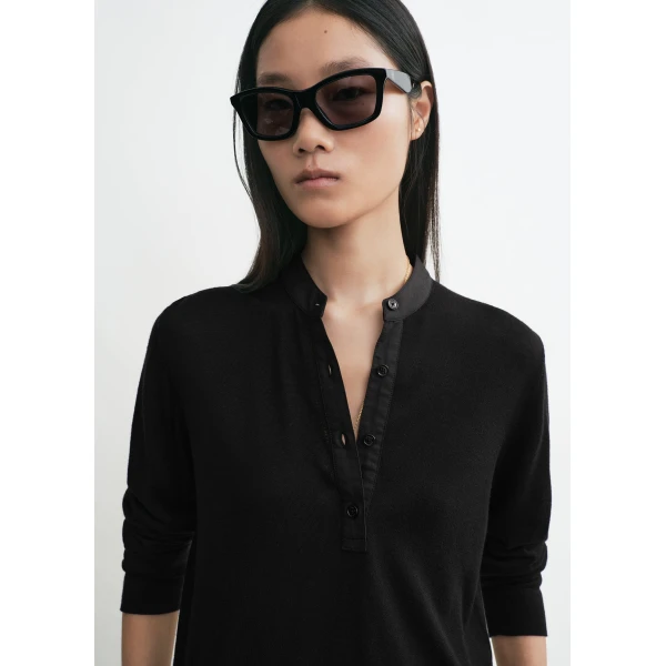 Totême Wool silk knit in Black - Knitwear - Scandinavian Minimalist Luxury at Coveti