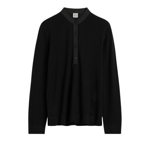 Totême Wool silk knit in Black - Knitwear - Scandinavian Minimalist Luxury at Coveti