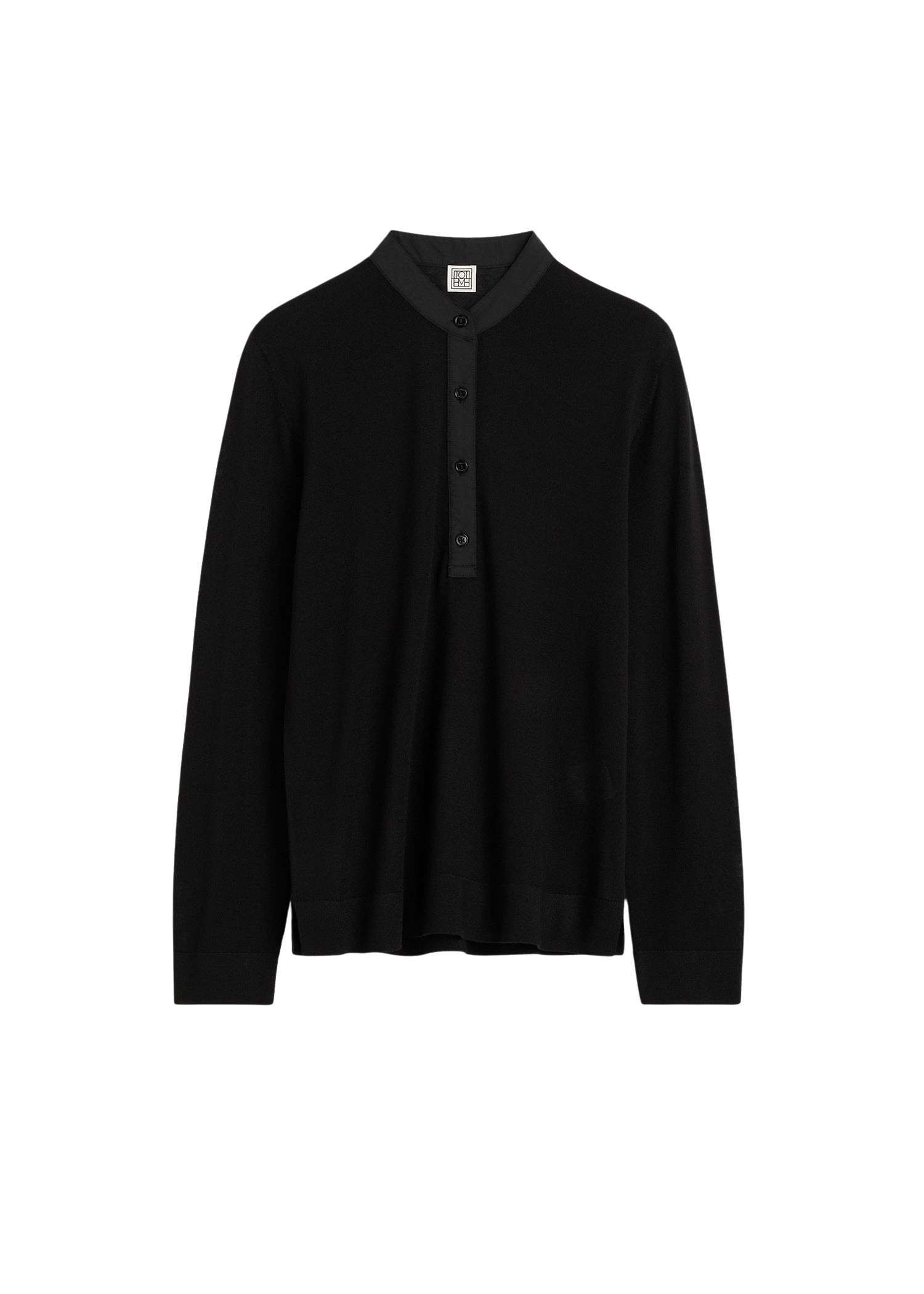 Totême Wool silk knit in Black - Knitwear - Scandinavian Minimalist Luxury at Coveti