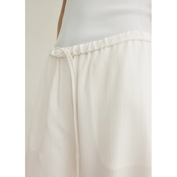 Totême Woven stripe drawstring trousers in Meringue - Pants - Scandinavian Minimalist Luxury at Coveti