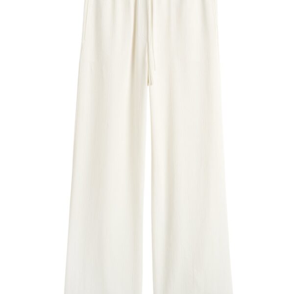 Totême Woven stripe drawstring trousers in Meringue - Pants - Scandinavian Minimalist Luxury at Coveti