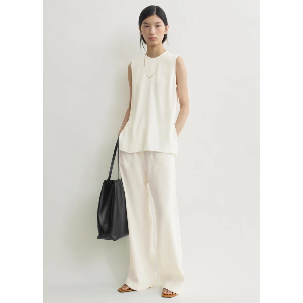 Totême Woven stripe top in Meringue - Tops - Scandinavian Minimalist Luxury at Coveti