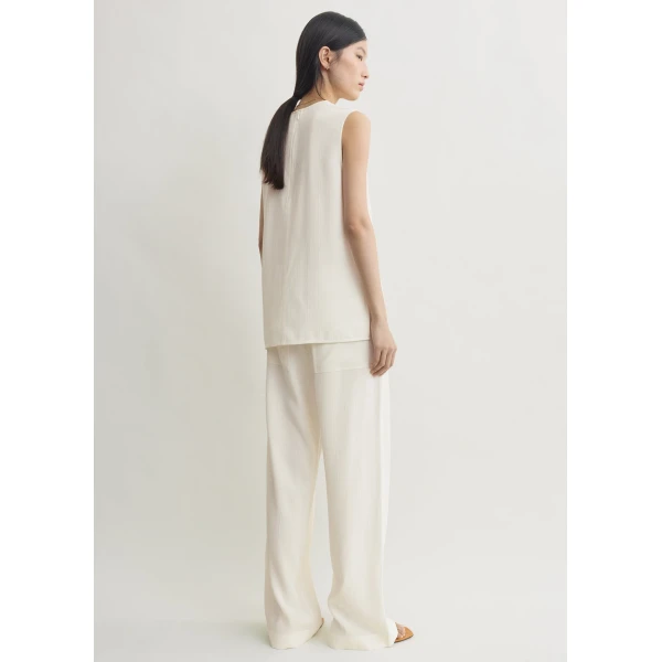 Totême Woven stripe top in Meringue - Tops - Scandinavian Minimalist Luxury at Coveti