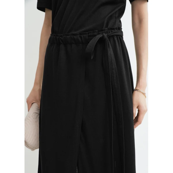 Totême Wrap skirt in Black - Skirts - Scandinavian Minimalist Luxury at Coveti