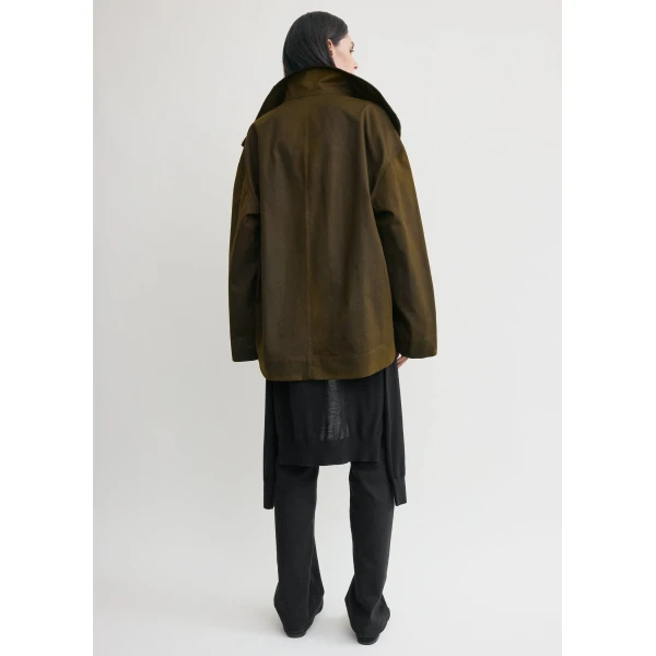 Totême Zipped country jacket in Bark - Jackets - Scandinavian Minimalist Luxury at Coveti