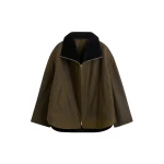 Totême Zipped country jacket in Bark - Jackets - Scandinavian Minimalist Luxury at Coveti