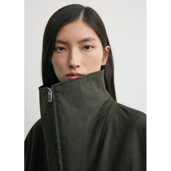 Totême Zipped country jacket in Forest - Jackets - Scandinavian Minimalist Luxury at Coveti