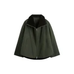 Totême Zipped country jacket in Forest - Jackets - Scandinavian Minimalist Luxury at Coveti
