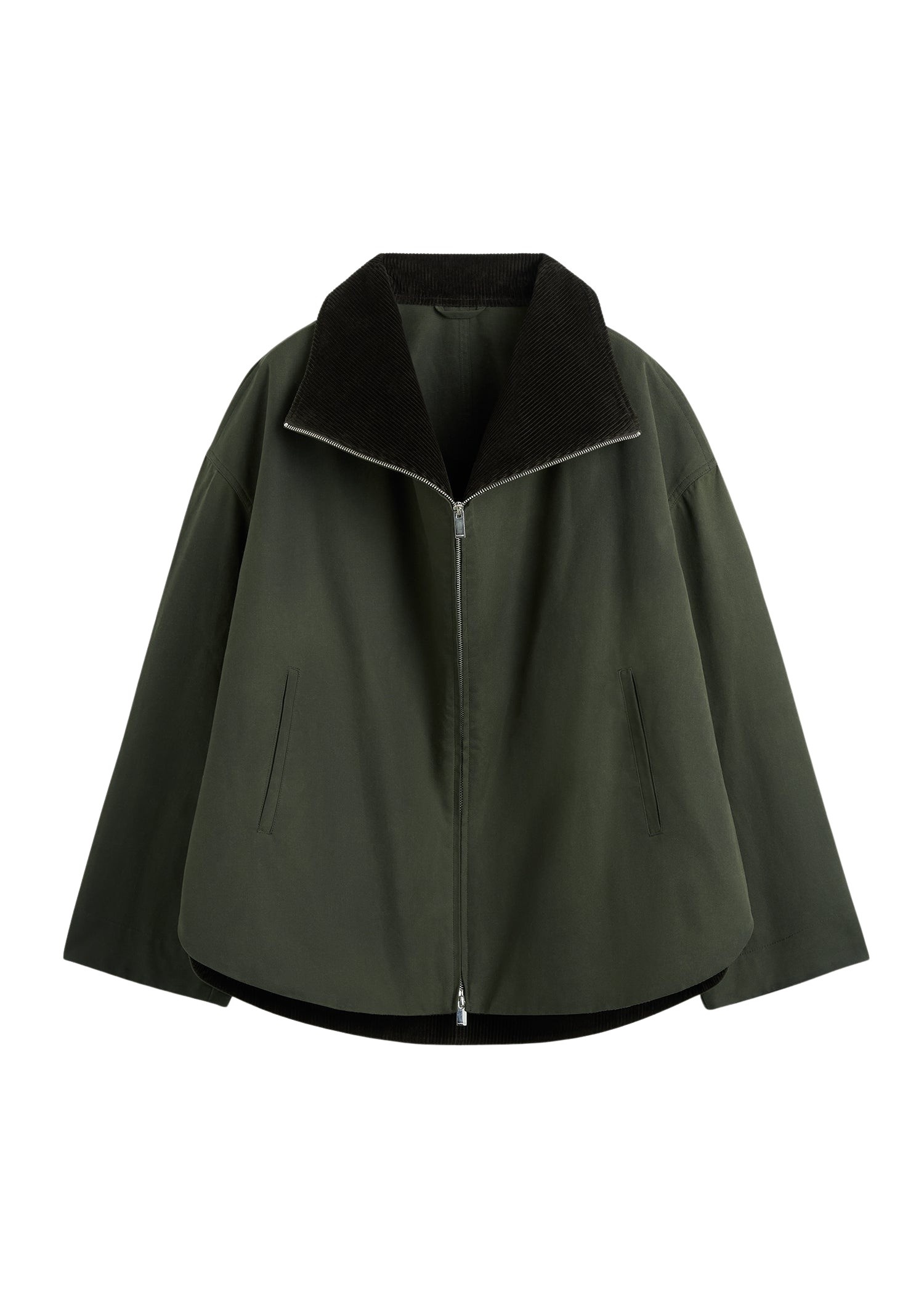 Totême Zipped country jacket in Forest - Jackets - Scandinavian Minimalist Luxury at Coveti