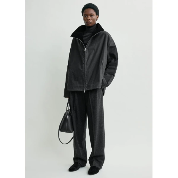Totême Zipped country jacket in Washed black - Jackets - Scandinavian Minimalist Luxury at Coveti