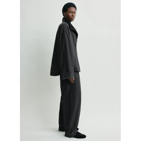 Totême Zipped country jacket in Washed black - Jackets - Scandinavian Minimalist Luxury at Coveti