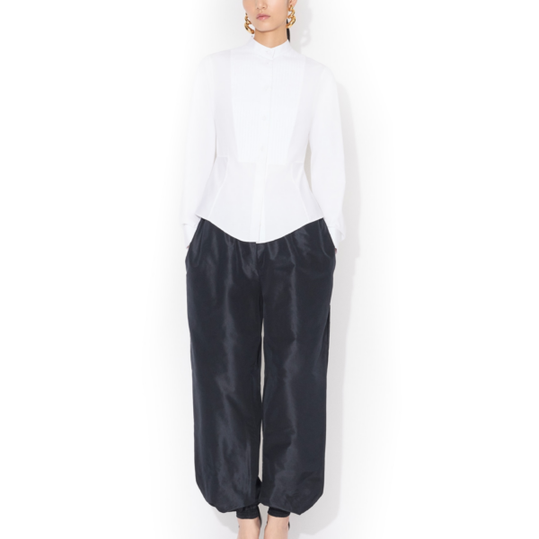 Alaïa Tuxedo Cotton Poplin Shirt - ALAÏA Tops - Laser Cut Luxury - Shop at Coveti