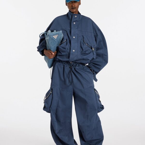 Washed blue cargo pants
