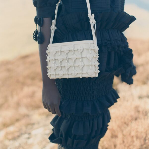 Polène Button Bow Box in Porcelain Button Bow Box in Porcelain - Clutch Bags - Parisian Luxury Leather Bag at Coveti