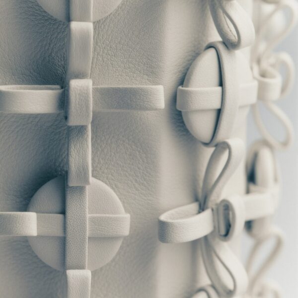 Polène Button Bow Box in Porcelain Button Bow Box in Porcelain - Clutch Bags - Parisian Luxury Leather Bag at Coveti