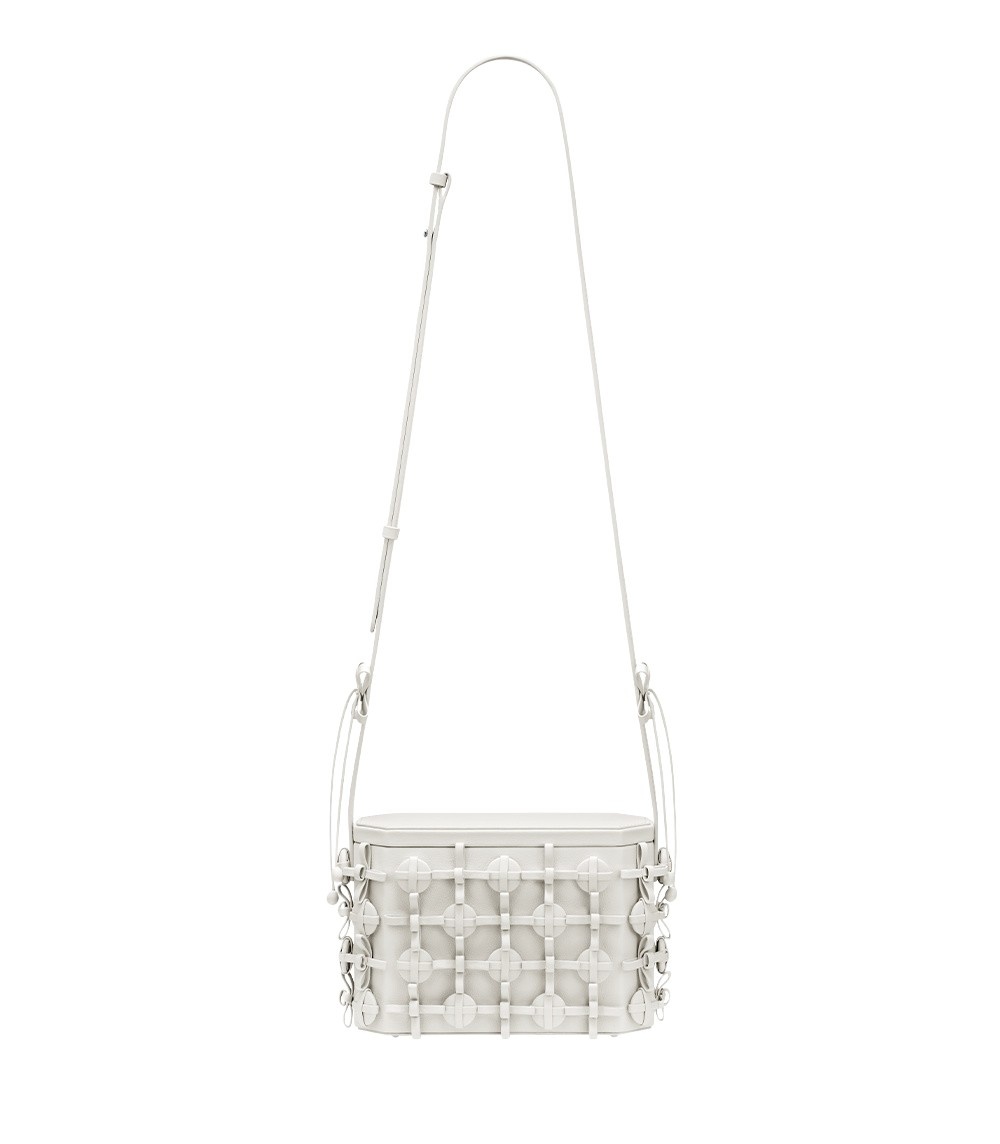 Polène Button Bow Box in Porcelain Button Bow Box in Porcelain - Clutch Bags - Parisian Luxury Leather Bag at Coveti