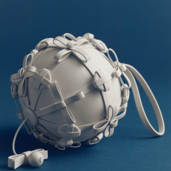 Polène Button Bow Sphere in Porcelain Button Bow Sphere in Porcelain - Clutch Bags - Parisian Luxury Leather Bag at Coveti