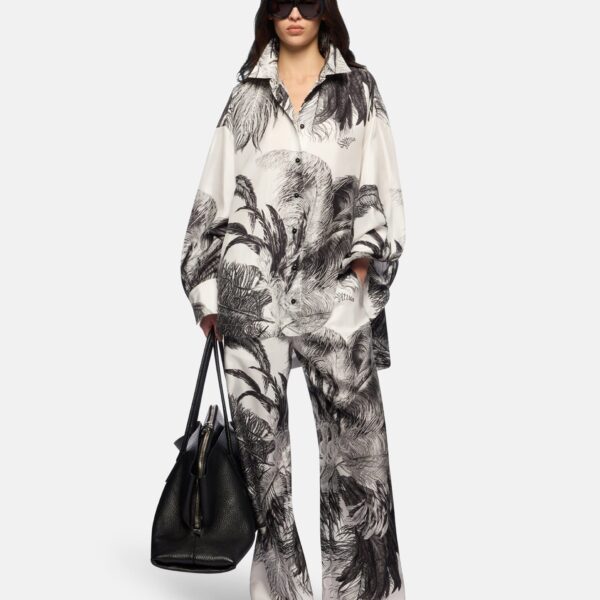 White and black long pant