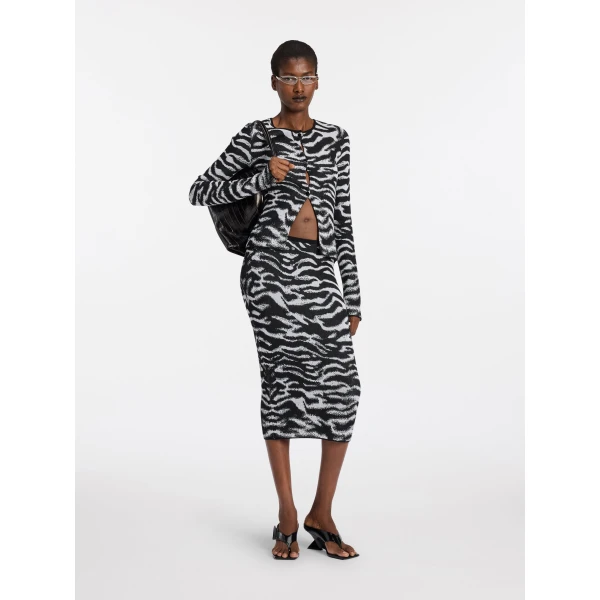 The Attico White and black midi skirt, view 2