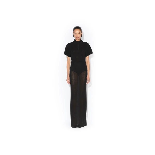 Alaia Wool Blend Polo Dress, view 2