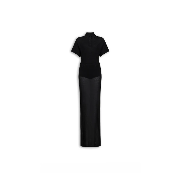 Alaia Wool Blend Polo Dress